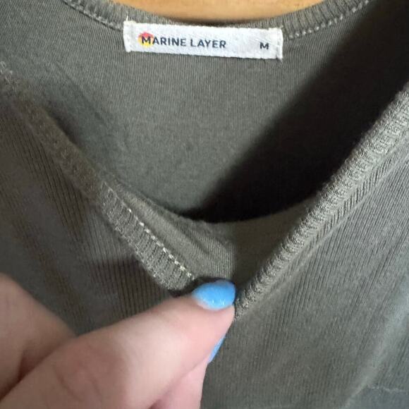 Marine Layer Lexi Rib Dress Fit And Flare Midi Sleeveless Green Size Medium - Picture 9 of 12